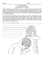 Physical Bullying Worksheet